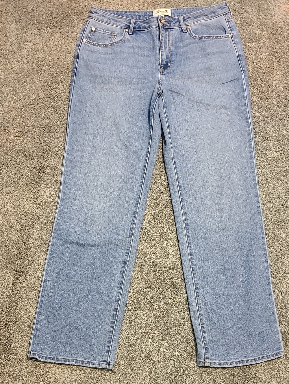 Seven7 Light Blue Loose Straight-Leg Women's Jeans